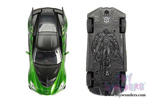 Jada Toys - Metals Die Cast | TRANSFORMERS 5 Crosshairs Chevy Corvette Stingray&trade; (2016, 1/32, diecast model car, Candy Green w/Black) 98397