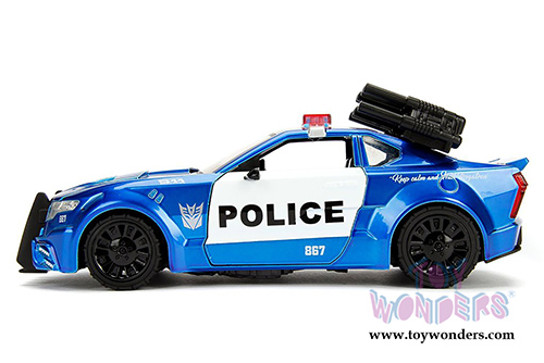 Jada Toys - Metals Die Cast | TRANSFORMERS 5 Barricade&reg; Mustang (1/24, diecast model car, Blue w/White) 98400