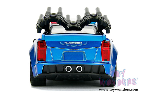 Jada Toys - Metals Die Cast | TRANSFORMERS 5 Barricade&reg; Mustang (1/24, diecast model car, Blue w/White) 98400