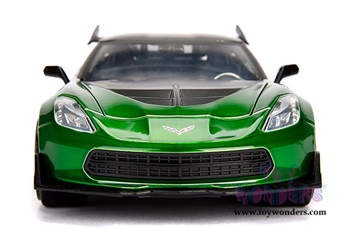 Jada Toys - Metals Die Cast | TRANSFORMERS 5 Crosshairs® Chevy® Corvette® Stingray™ (2016, 1/24, diecast model car, Metallic Green w/Black) 98499