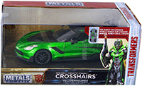 Jada Toys - Metals Die Cast | TRANSFORMERS 5 Crosshairs® Chevy® Corvette® Stingray™ (2016, 1/24, diecast model car, Metallic Green w/Black) 98499