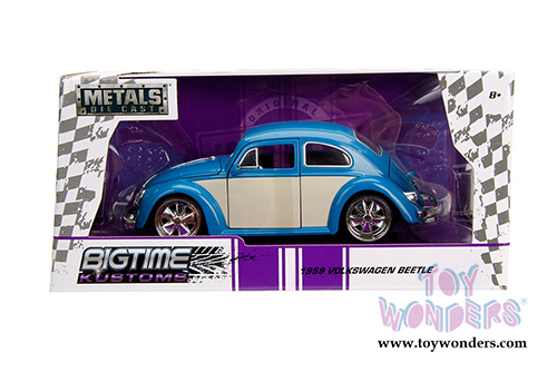 Jada Toys - Metals Die Cast Bigtime Kustoms | Volkswagen Beetle Hardtop (1959, 1/24 scale diecast model car, Blue) 99018