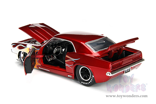 Jada Toys Bigtime Muscle - Chevrolet® Camaro® (1969, 1/24 scale diecast model car, Candy Red/w Yellow Flames) 99085