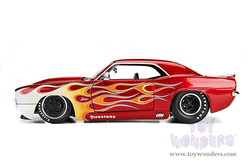 Jada Toys Bigtime Muscle - Chevrolet® Camaro® (1969, 1/24 scale diecast model car, Candy Red/w Yellow Flames) 99085