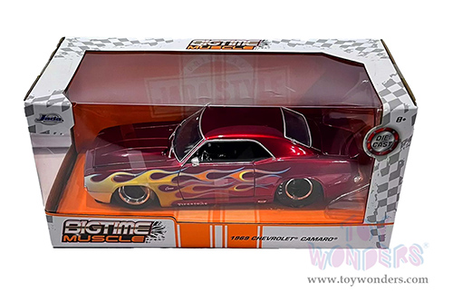 Jada Toys Bigtime Muscle - Chevrolet® Camaro® (1969, 1/24 scale diecast model car, Candy Red/w Yellow Flames) 99085