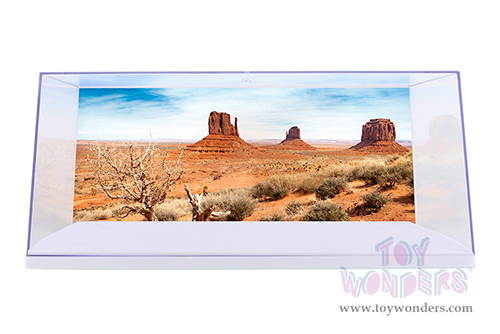 1/18 Scale Diecast Model Car Acrylic Display Case (with 3 background designs, White) 9919W