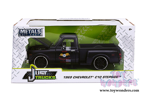 Jada Toys - Metals Die Cast Just Trucks | Chevrolet&reg; C10 Stepside Pickup "Garage Nuts" (1969, 1/24 scale diecast model car, Primer Black) 99397