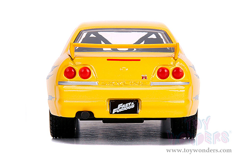 Jada Toys Fast & Furious - Leon's Nissan Skyline GT-R (BCNR33) (1/32 scale diecast model car, Yellow) 99515
