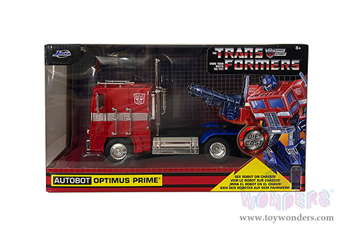 Jada Toys - Hollywood Rides | TRANSFORMERS G1 Autobot Optimus Prime® Truck (1/24, diecast model car, Red w/Blue) 99524