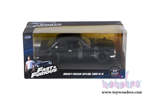 Jada Toys Fast & Furious - Brian's Nissan Skyline 2000 GT-R Hardtop (1/24 scale diecast model car, Black) 99686/4