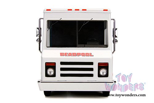 Jada Toys - Metals Die Cast | Taco Truck with Deadpool&trade; Figure (1/24, diecast model car, White/Red) 99730