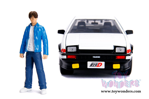 Jada Toys - Metals Die Cast - Hollywood Rides | Toyota Trueno AE86 Hardtop with Takumi figure (1/24 scale diecast model car, White) 99733