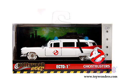 Jada Toys - Hollywood Rides | Ghostbusters™ Ecto-1™ Cadillac Ambulance (1/32 scale diecast model car, White) 99748