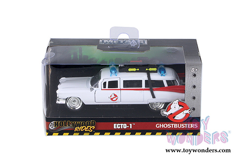 Jada Toys - Hollywood Rides | Ghostbusters™ Ecto-1™ Cadillac Ambulance (1/32 scale diecast model car, White) 99748