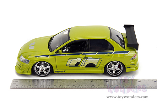 Jada Toys Fast & Furious - Brian's Mitsubishi Lancer Evolution VII Hardtop (1/24 scale diecast model car, Green) 99788/4