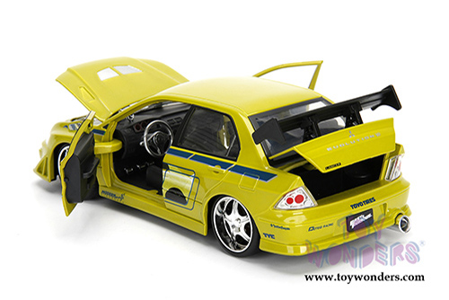Jada Toys Fast & Furious - Brian's Mitsubishi Lancer Evolution VII Hardtop (1/24 scale diecast model car, Yellow) 99788/4