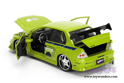 Jada Toys Fast & Furious - Brian's Mitsubishi Lancer Evolution VII Hardtop (1/24 scale diecast model car, Lime Green) 99788