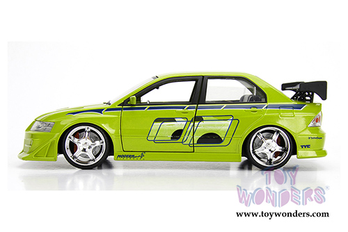 Jada Toys Fast & Furious - Brian's Mitsubishi Lancer Evolution VII Hardtop (1/24 scale diecast model car, Lime Green) 99788
