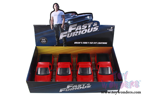 Jada Toys Fast & Furious - Brian's Ford F-150 SVT Lightning Pickup Truck (1/24 scale diecast model car, Red) 99796