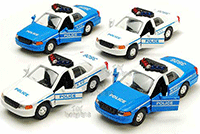 NYC Police Car Series (5" diecast model car, Blue & White) 9985/2D