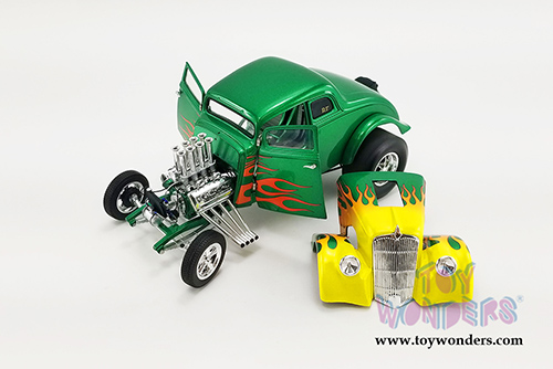 Acme - Rat Fink Willys Gasser (1933, 1/18 scale diecast model car, Green/Yellow) A1800917