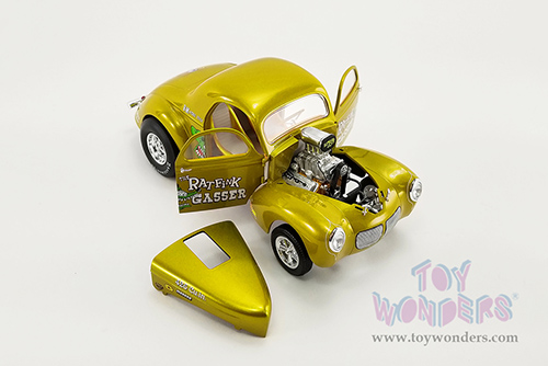 Acme - Rat Fink Willys Gasser (1940, 1/18 scale diecast model car, Gold) A1800919