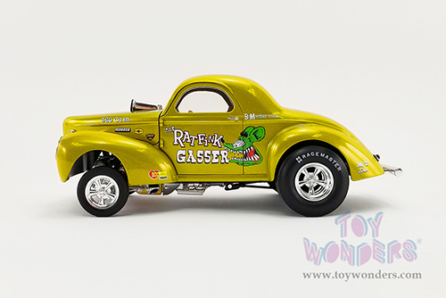 Acme - Rat Fink Willys Gasser (1940, 1/18 scale diecast model car, Gold) A1800919