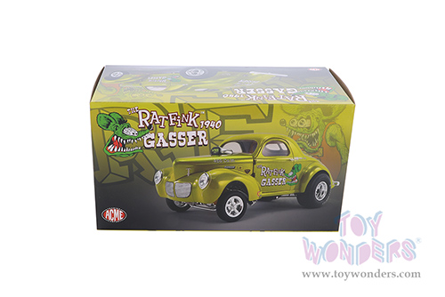 Acme - Rat Fink Willys Gasser (1940, 1/18 scale diecast model car, Gold) A1800919