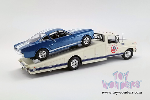 Acme - Ford F-350 Ramp Truck Shelby (1970, 1/18 scale diecast model car, White w/Blue) A1801404