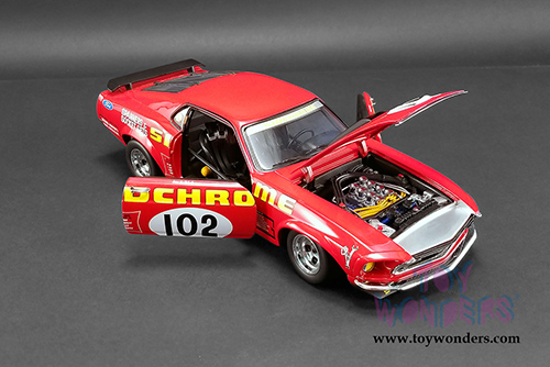 Acme - Ford Mustang Boss 302 Trans Am #102 "Sidchrome" Jim Richards DDA Collectible Series (1969, 1/18 scale diecast model car, Red) A1801829