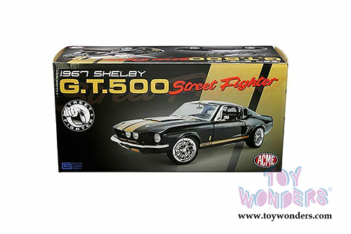 Acme - Ford Mustang Shelby&reg; GT500 Street Fighter Hardtop (1967, 1/18 scale diecast model car, Black/Gold) A1801837