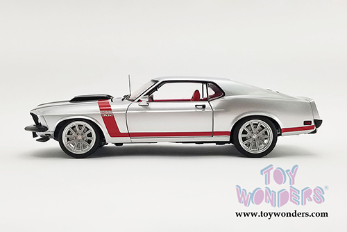 Acme - Ford Boss 302 Mustang Street Fighter Hardtop - Redline (1969, 1/18 scale diecast model car, Silver/Red) A1801842
