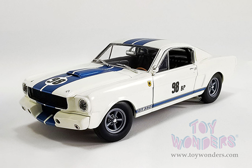 Acme - Ford Mustang Shelby® GT350® Prototype #98 Ken Miles "The Flying Mule" (1965, 1/18 scale diecast model car, White w/Blue stripes) A1801846