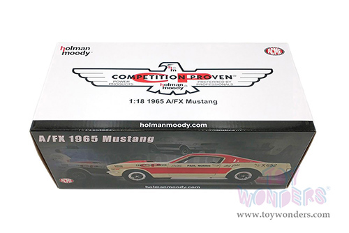 Acme - Ford Mustang A/FX "Holman Moody" (1965, 1/18 scale diecast model car, Red/Cream) A1801855