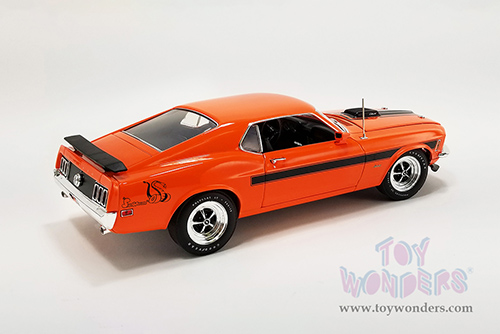Acme - Ford Mustang Mach 1 "Sidewinder Special" (1970, 1/18 scale diecast model car, Orange/Black stripes) A1801861