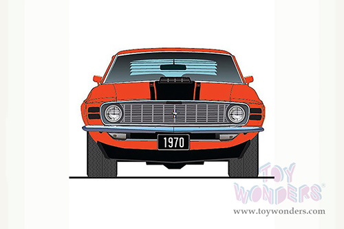 Acme - Ford Mustang Mach 1 "Sidewinder Special" (1970, 1/18 scale diecast model car, Orange/Black stripes) A1801861