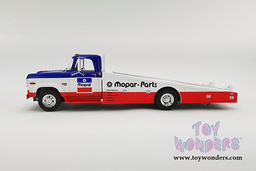 Acme - Dodge D300 Ramp Truck "Mopar Parts" (1970, 1/18 scale diecast model car, Blue/White/Red) A1801903
