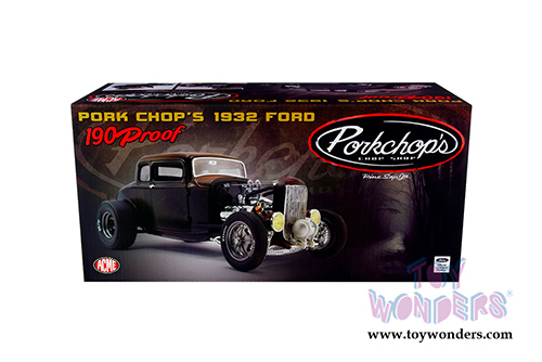 Acme - Pork Chop's Ford Rat Rod "190 Proof" Five Window (1932, 1/18 scale diecast model car, Brown) A1805017