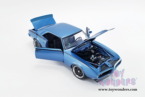 Acme - Pontiac&reg; Firebird Street Fighter Hardtop (1968, 1/18 scale diecast model car, Lucerne Blue w/Black stripes) A1805211