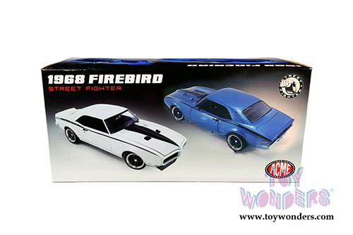 Acme - Pontiac&reg; Firebird Street Fighter Hardtop (1968, 1/18 scale diecast model car, Lucerne Blue w/Black stripes) A1805211