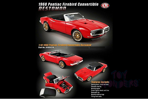 Acme - Pontiac&reg; Firebird&reg; Convertible - Restomod (1968, 1/18 scale diecast model car, Custom Candy Red) A1805214