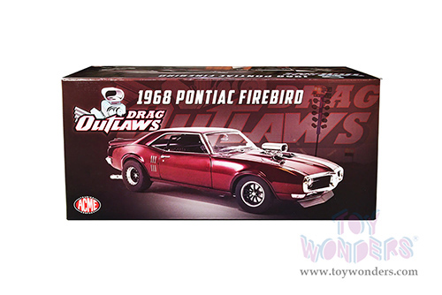 Acme Drag Outlaws - Pontiac Firebird Hardtop (1968, 1/18 scale diecast model car, Custom Maroon Metallic) A1805216