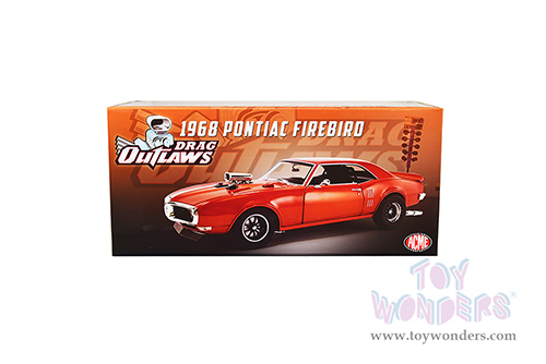 Acme Drag Outlaws - Pontiac Firebird Hardtop (1968, 1/18 scale diecast model car, Custom Orange Metallic) A1805217