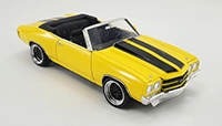 Show product details for Acme - Chevrolet® Chevelle® SS Restomod Convertible (1970, 1/18 scale diecast model car, Yellow/Black) A1805519