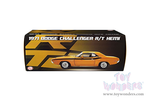 Acme | Dodge Challenger R/T Hemi with Vinyl Top (1971, 1/18 scale diecast model car, Butterscotch Orange) A1806023VT