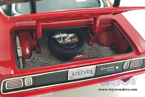 Acme - Plymouth Hemi Barracuda Hardtop (1971, 1/18 scale diecast model car, Red/White/Black) A1806121