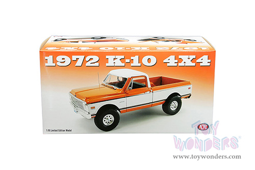 Acme - Chevrolet&reg; K10 4x4 Pickup Truck (1972, 1/18 scale diecast model car, Orange/White) A1807213