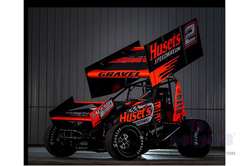 Acme - Winged Sprint Car #2 David Gravel "Husets Speedway" Big Game Motorsport (2021, 1/18 scale diecast model car, Black/Red) A1809507