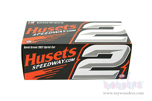 Acme - Winged Sprint Car #2 David Gravel "Husets Speedway" Big Game Motorsport (2021, 1/18 scale diecast model car, Black/Red) A1809507