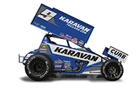 Acme - Winged Sprint Car #9 James McFadden "Karavan Trailers" Kasey Kahne Racing (2021, 1/18 scale diecast model car, Blue) A1809511